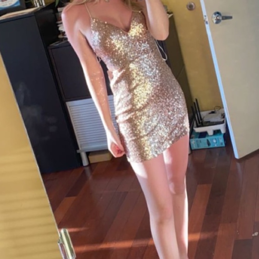 NWT Pink Shiny Sequin mini dress